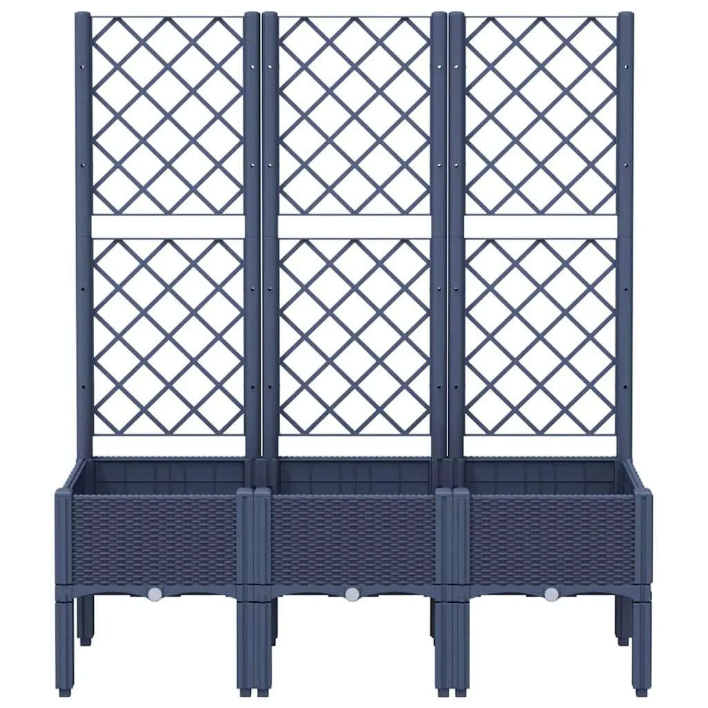 Garden Planter with Trellis Support Grey Outdoor Patio Climbing Plants Flowers