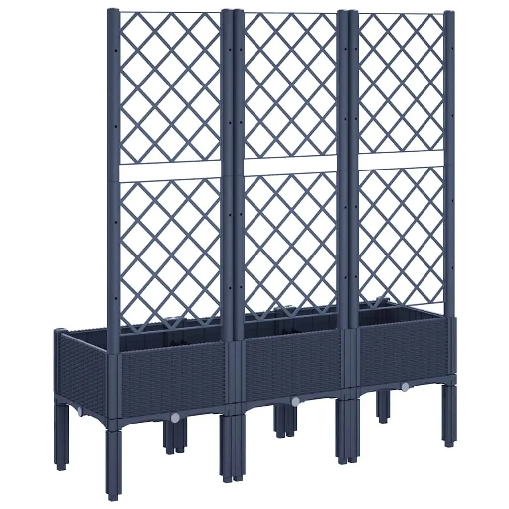 Garden Planter with Trellis Support Grey Outdoor Patio Climbing Plants Flowers