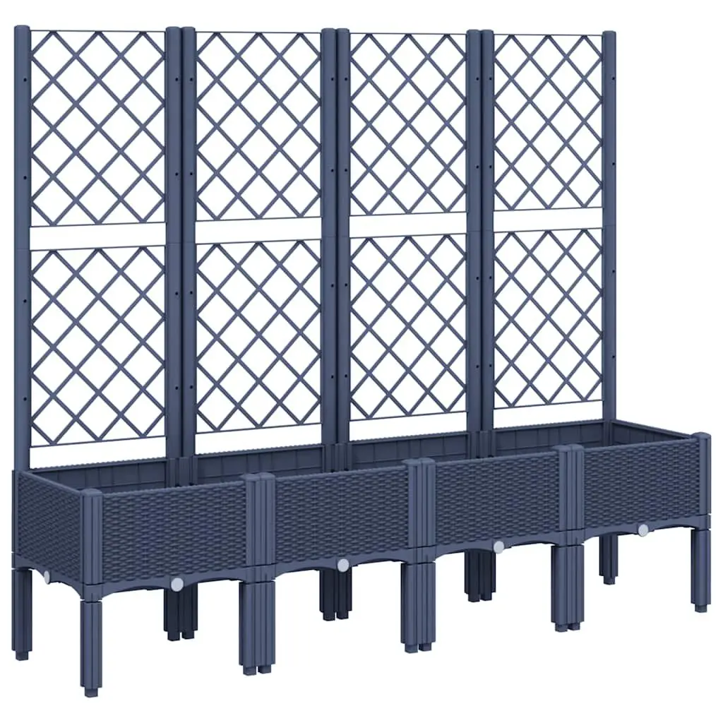 Garden Planter with Trellis Support for Climbing Plants Outdoor Patio 160 x 40 x 142 cm