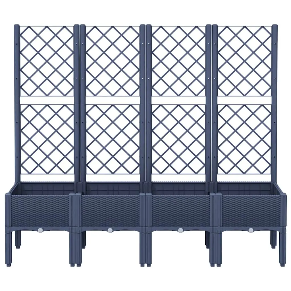 Garden Planter with Trellis Support for Climbing Plants Outdoor Patio 160 x 40 x 142 cm