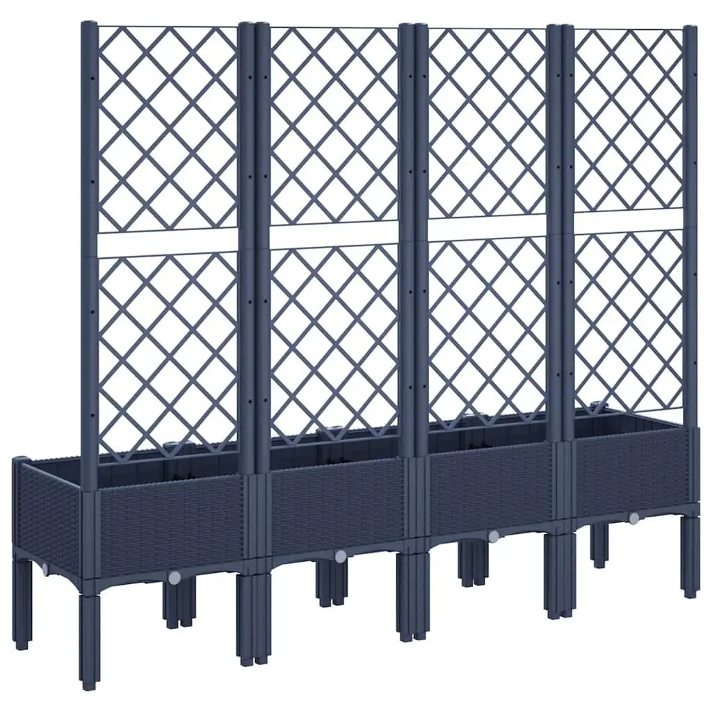 Garden Planter with Trellis Support for Climbing Plants Outdoor Patio 160 x 40 x 142 cm