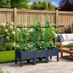 Garden Planter with Trellis: 120 x 40 x 142.5 cm