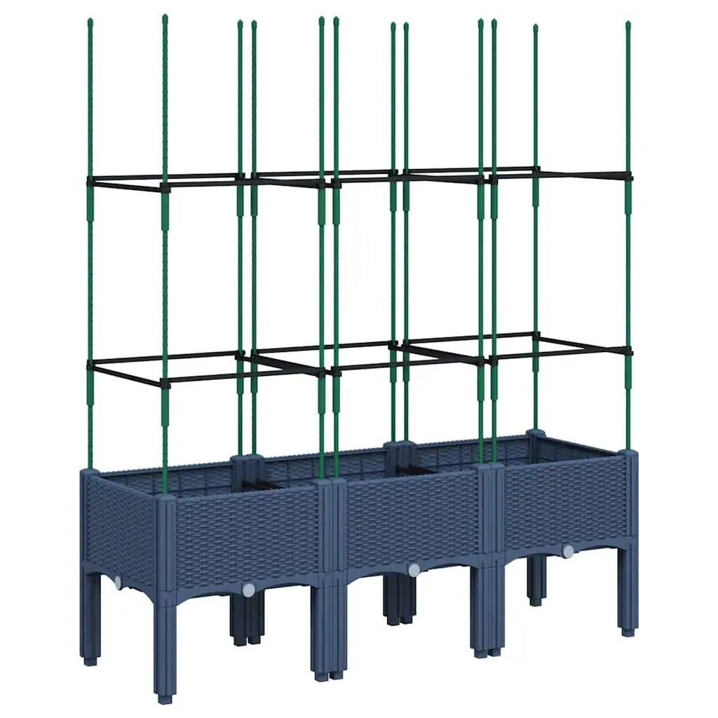 Garden Planter with Trellis Support for Climbing Plants Outdoor Patio 120 x 40 x 142.5 cm