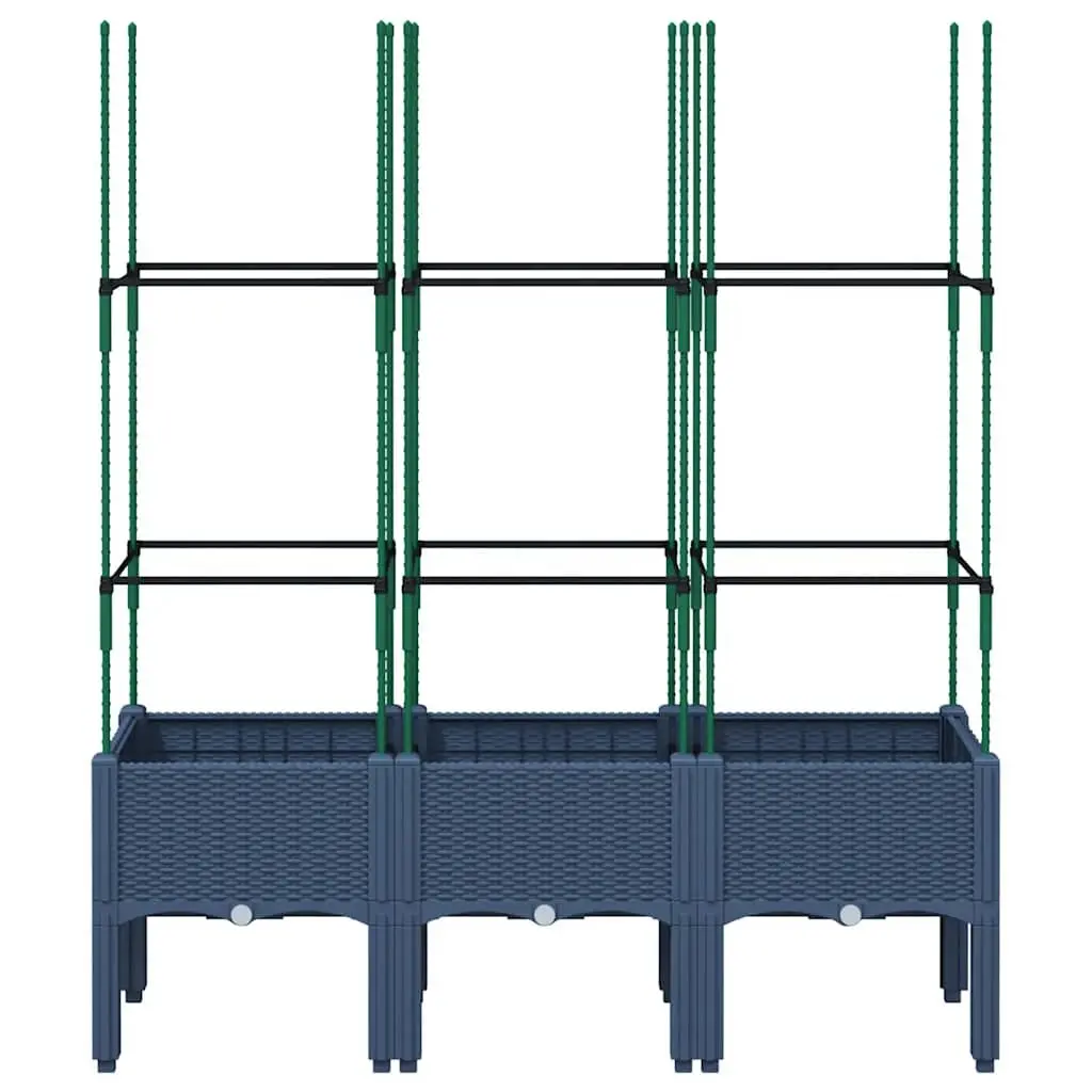 Garden Planter with Trellis Support for Climbing Plants Outdoor Patio 120 x 40 x 142.5 cm