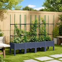 Garden Planter Specifications: Trellis Support, 160 x 40 x 142.5 cm