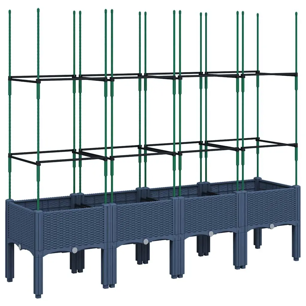 Garden Planter with Trellis for Climbing Plants Outdoor Patio 160 x 40 x 142.5 cm
