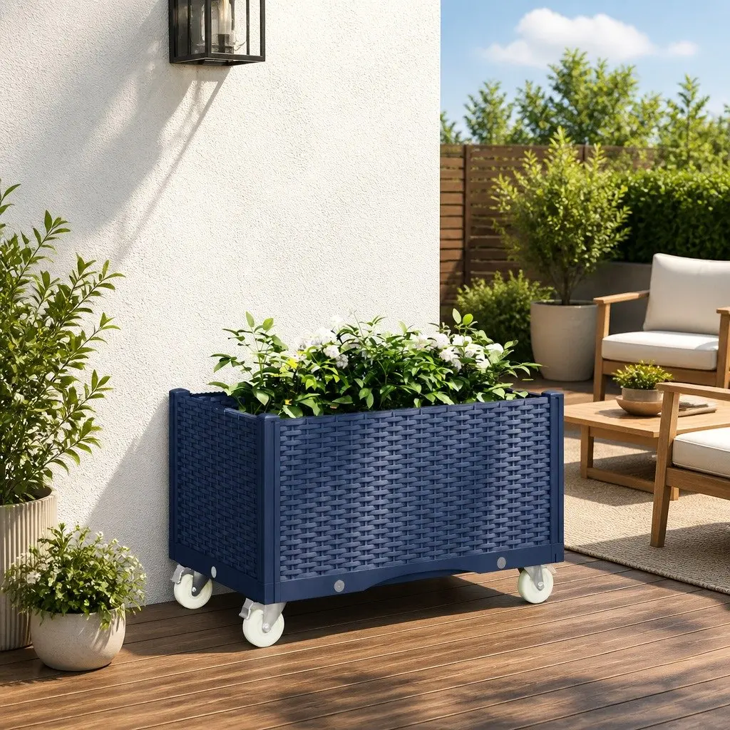 Garden Planter with Wheels and Trellis