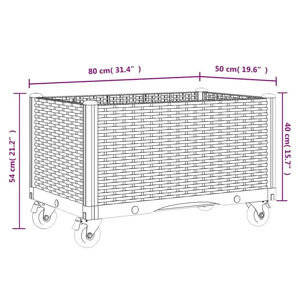 Garden Planter with Wheels and Trellis
