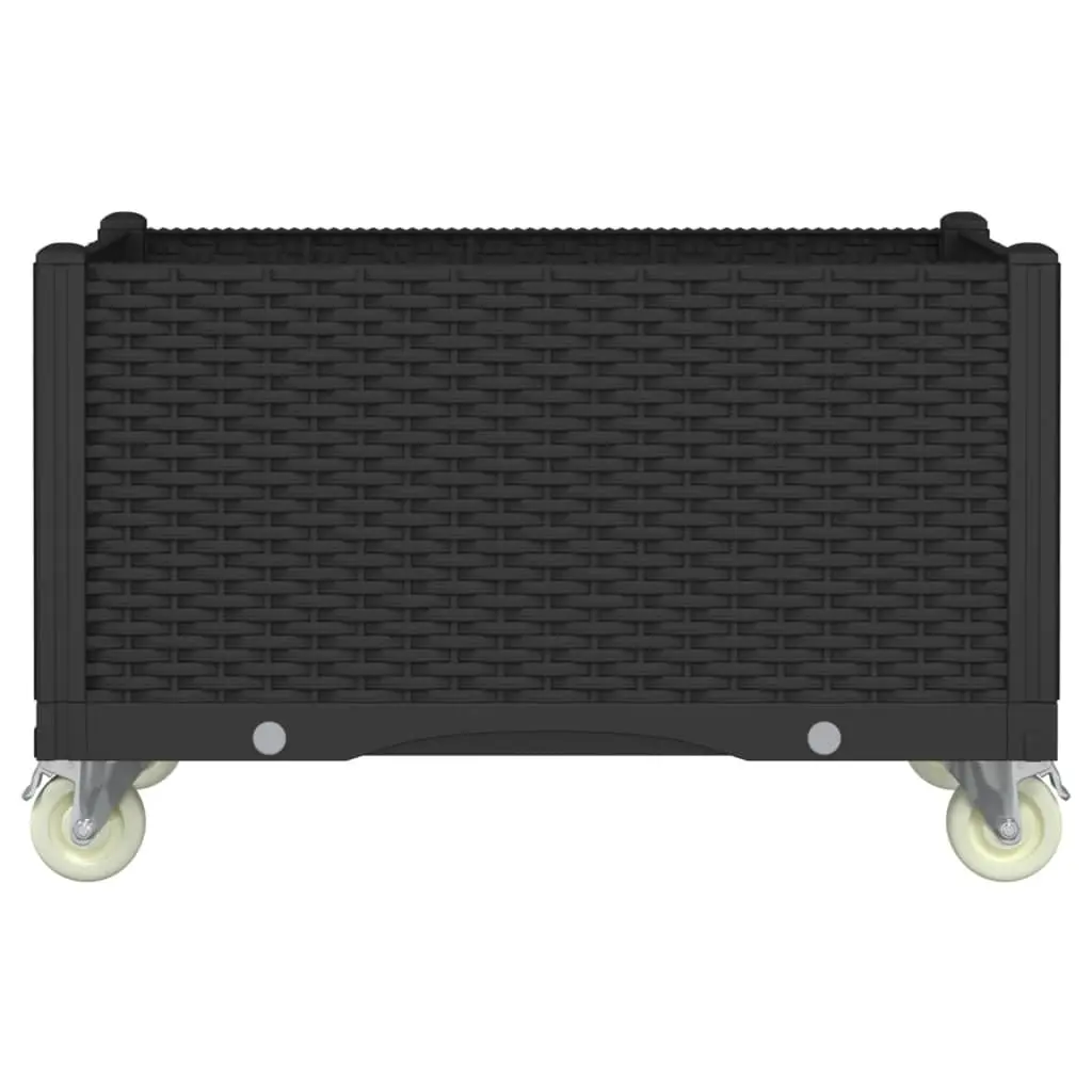 Garden Planter with Wheels in Black