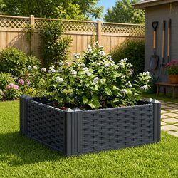 Garden Planter 42.5x42.5x28.5cm Grey - Modular Panels Included
