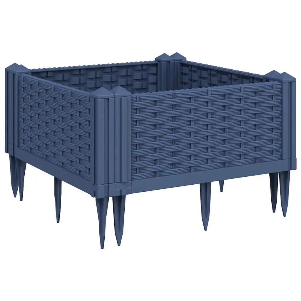Modular Garden Planter Rattan Style Grey 42.5x42.5x28.5cm for Outdoor Use