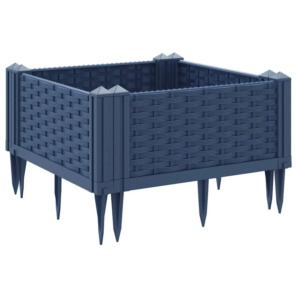 Modular Garden Planter Rattan Style Grey 42.5x42.5x28.5cm for Outdoor Use