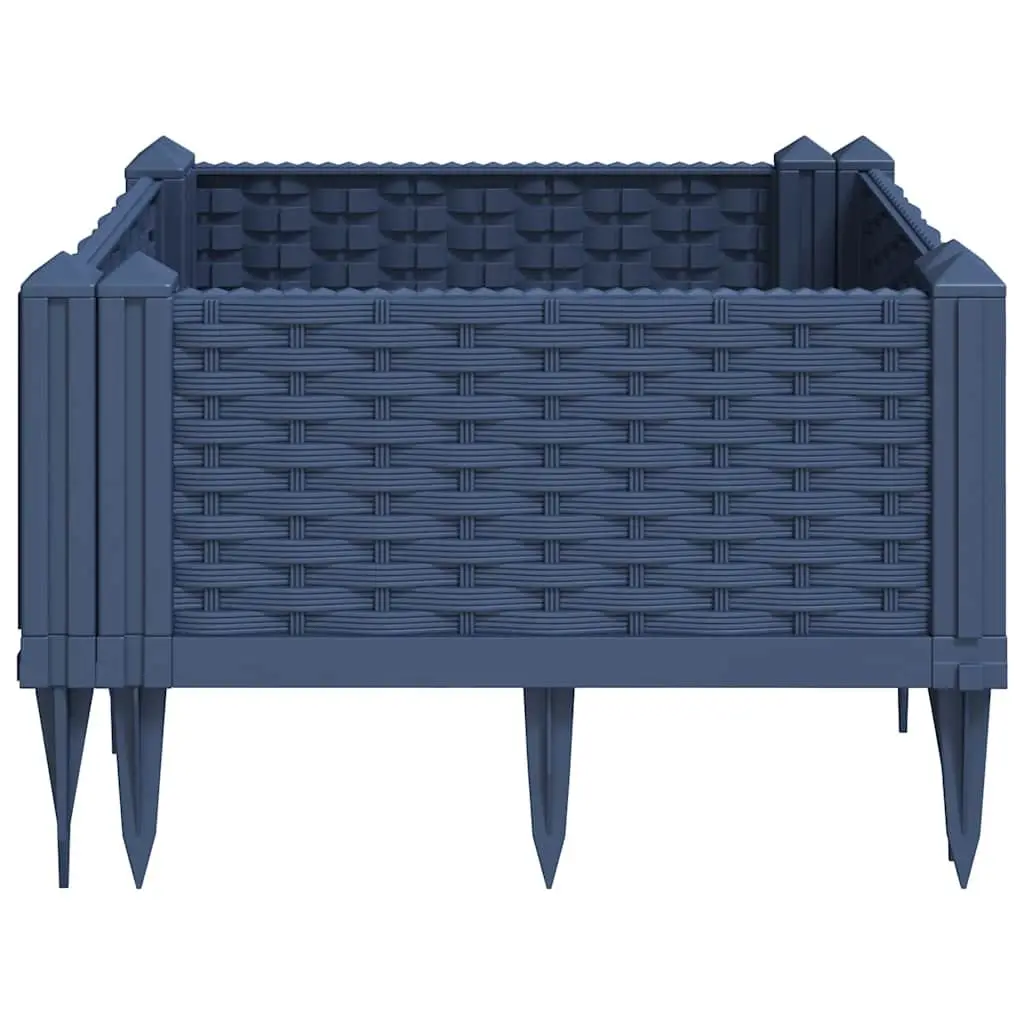 Modular Garden Planter Rattan Style Grey 42.5x42.5x28.5cm for Outdoor Use