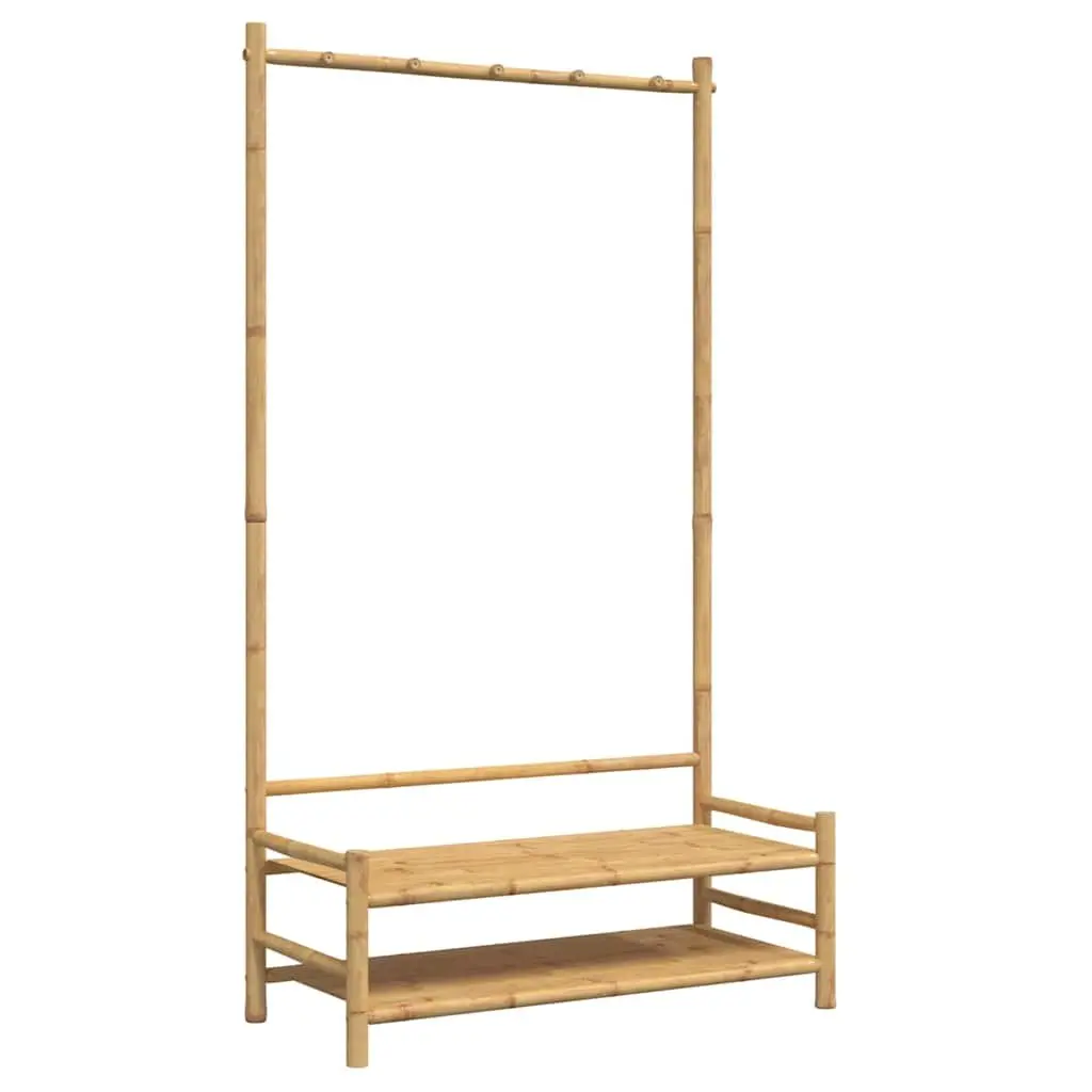 Bamboo Clothes Rack with 183cm Height and Ample Storage Space