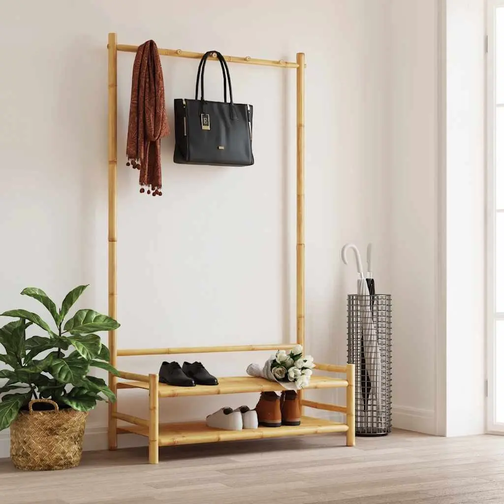 Bamboo Clothes Rack with 183cm Height and Ample Storage Space