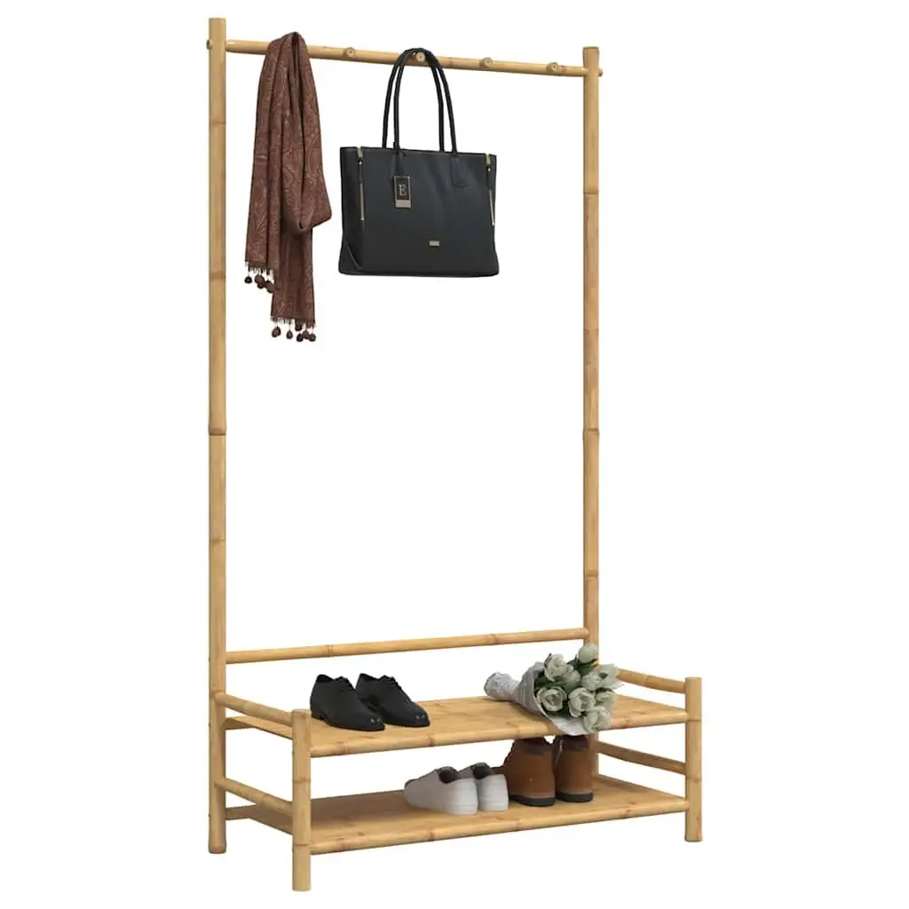 Bamboo Clothes Rack with 183cm Height and Ample Storage Space