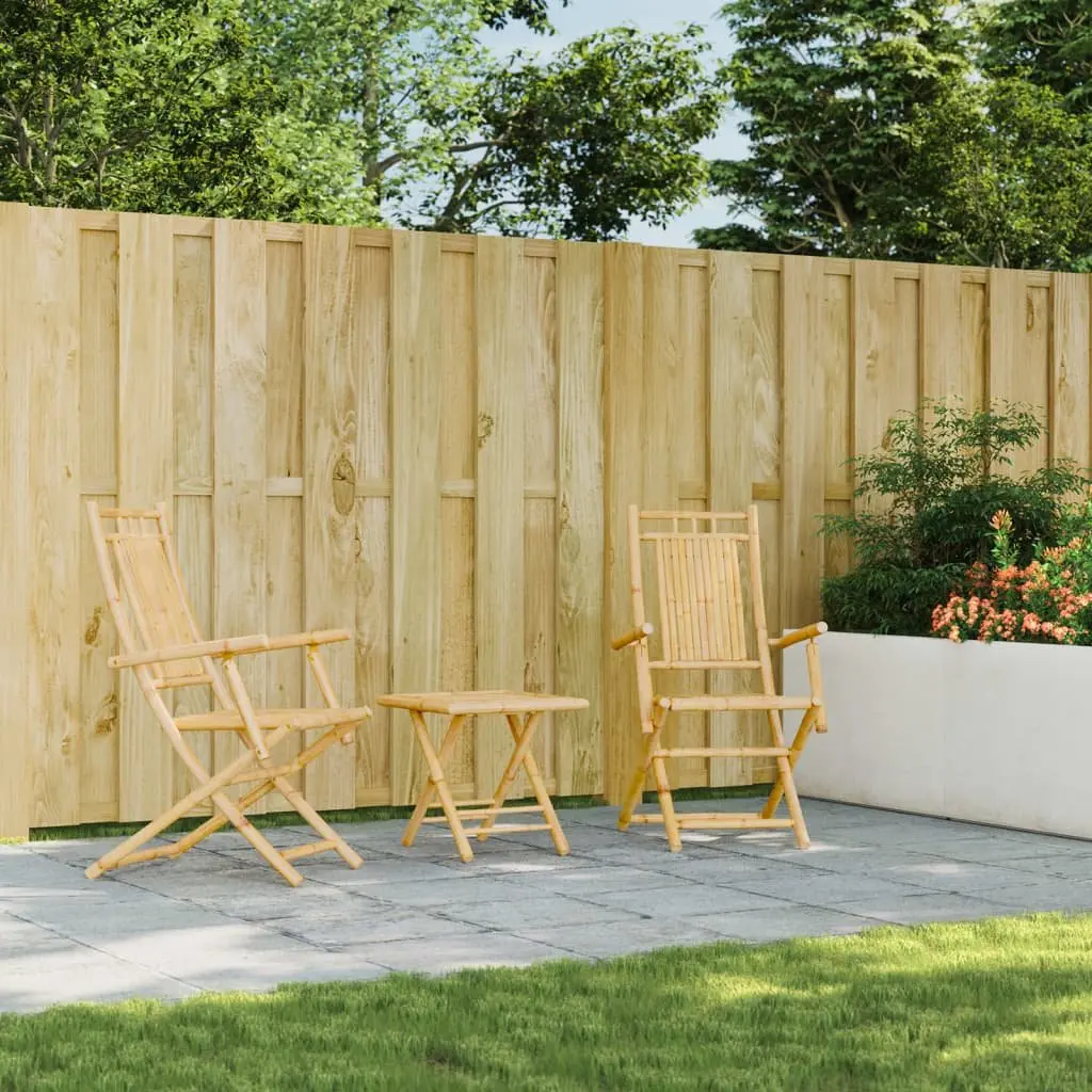 Folding Garden Chairs Outdoor Use Bamboo 2 Piece