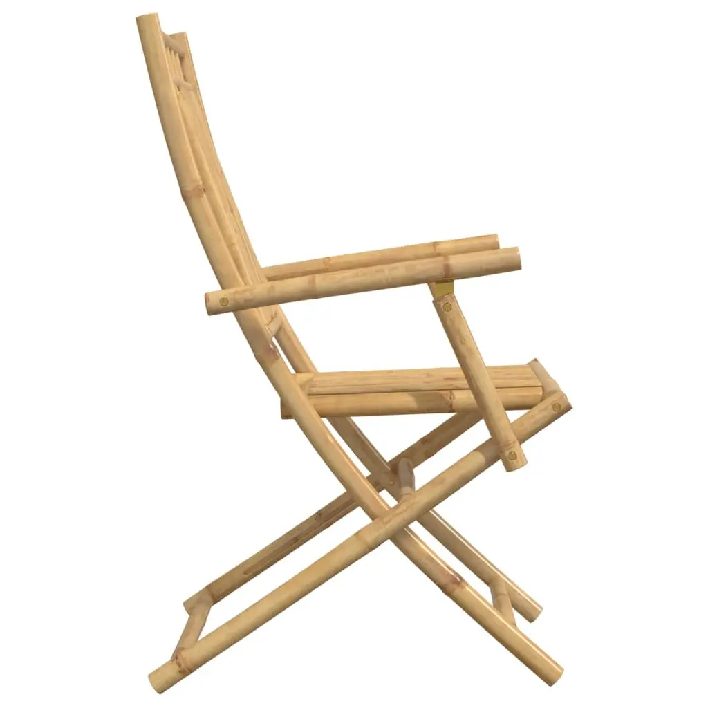 Folding Garden Chairs Outdoor Use Bamboo 2 Piece