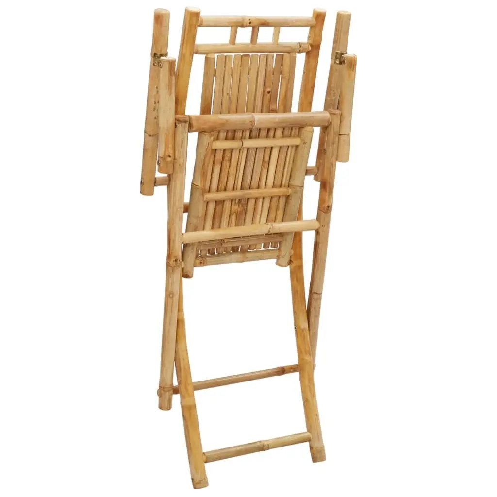 Folding Garden Chairs Outdoor Use Bamboo 2 Piece