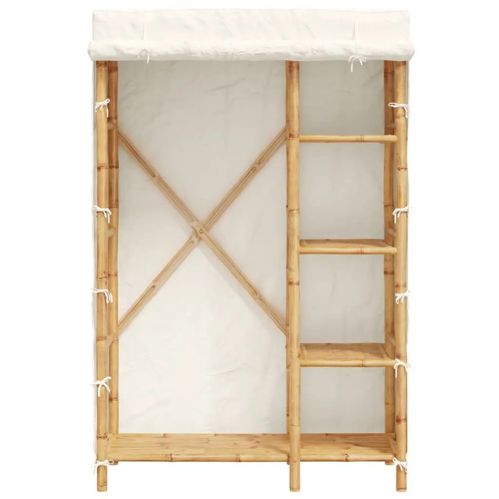 Bamboo Wardrobe Cupboard for Clothes Storage 110x45x170cm
