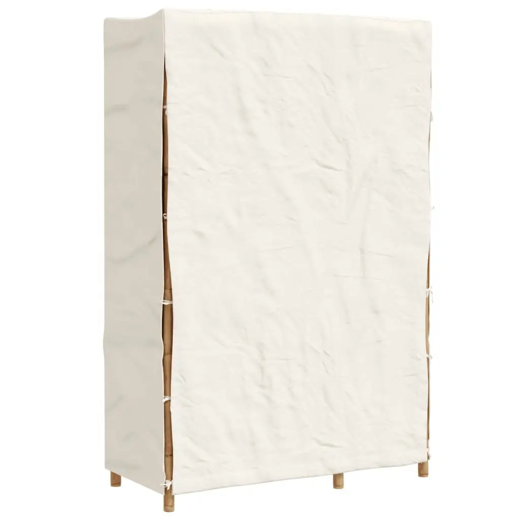 Bamboo Wardrobe Cupboard for Clothes Storage 110x45x170cm
