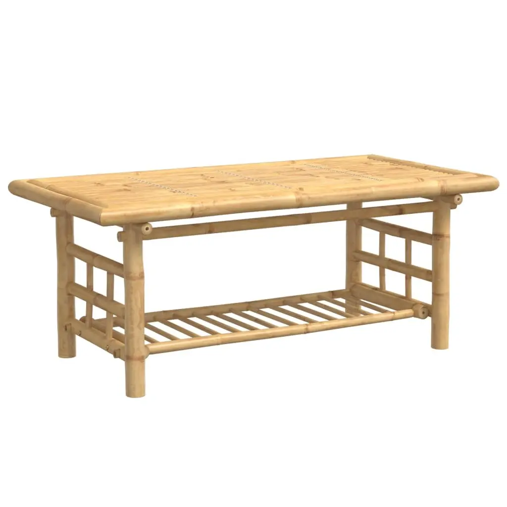 Bamboo Coffee Table 110x55x45 cm Brown Living Room Sofa Side Table with Storage
