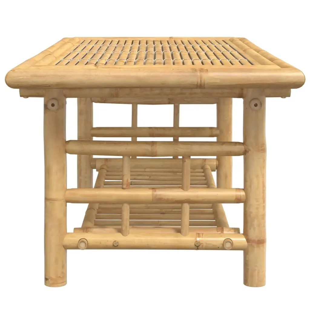 Bamboo Coffee Table 110x55x45 cm Brown Living Room Sofa Side Table with Storage
