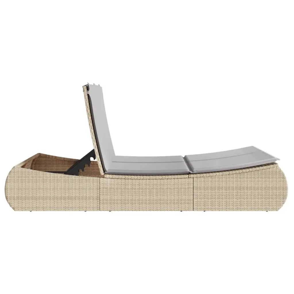 Double Sun Lounger with Adjustable Backrest and Cushions