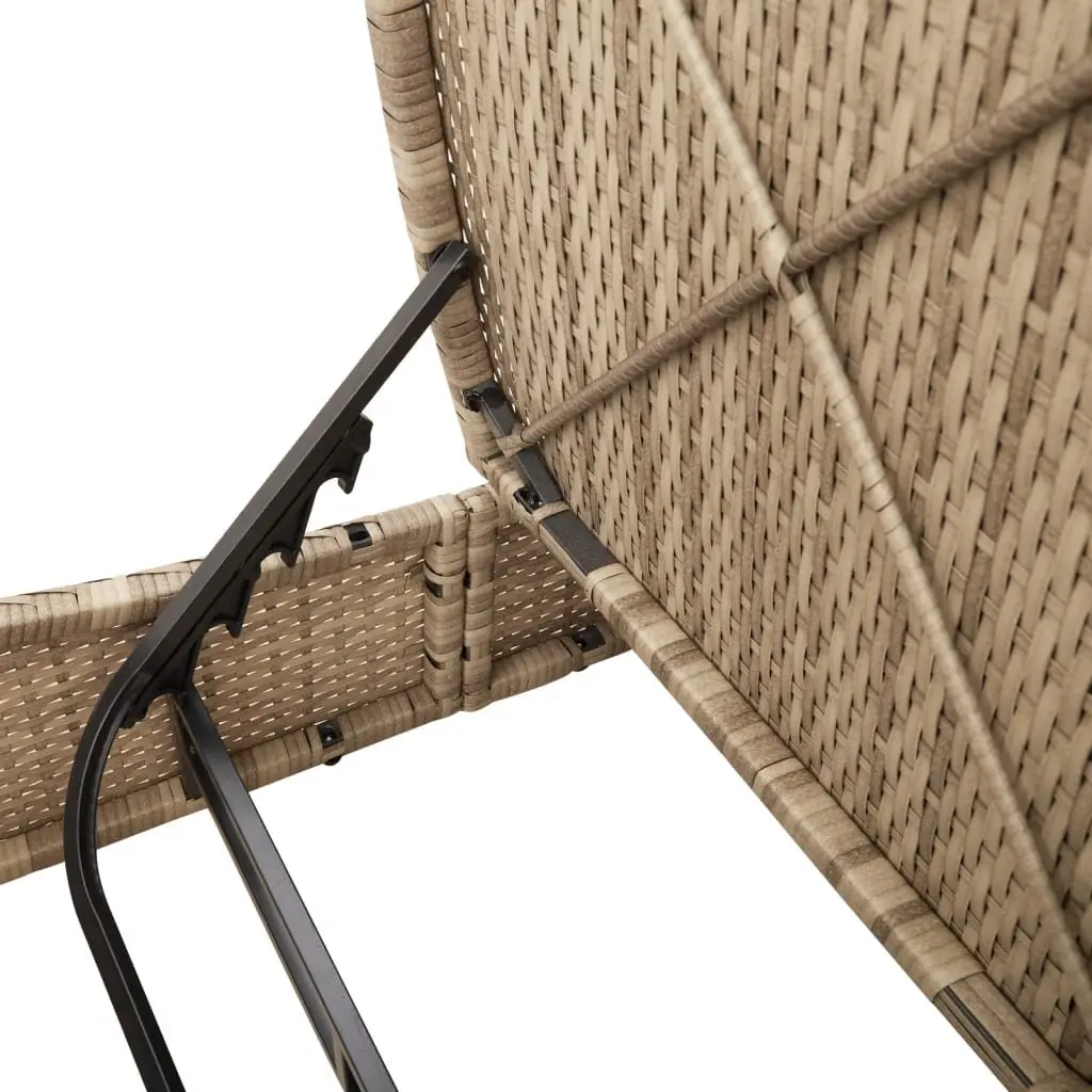 Double Sun Lounger with Adjustable Backrest and Cushions
