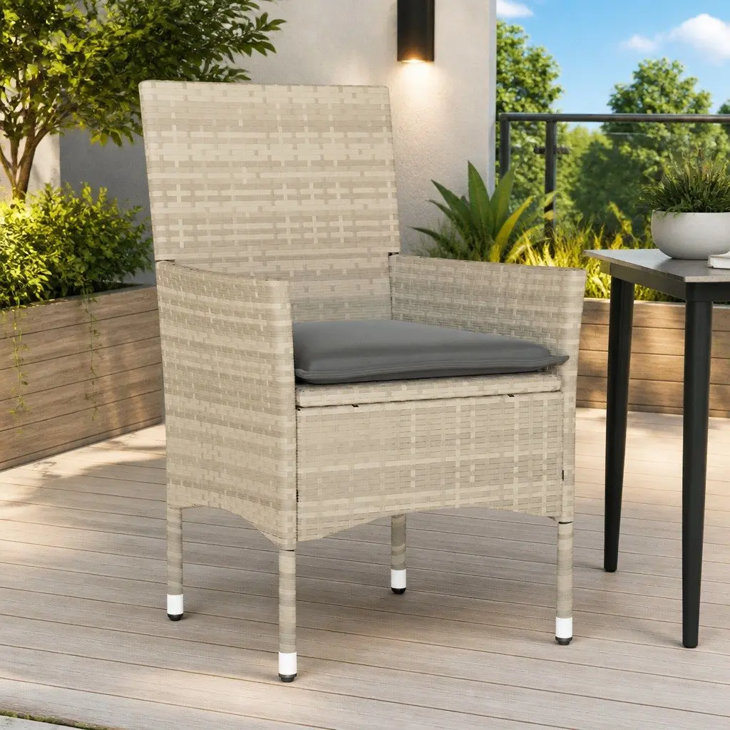 Outdoor Garden Chairs for Patio Grey 2 Piece