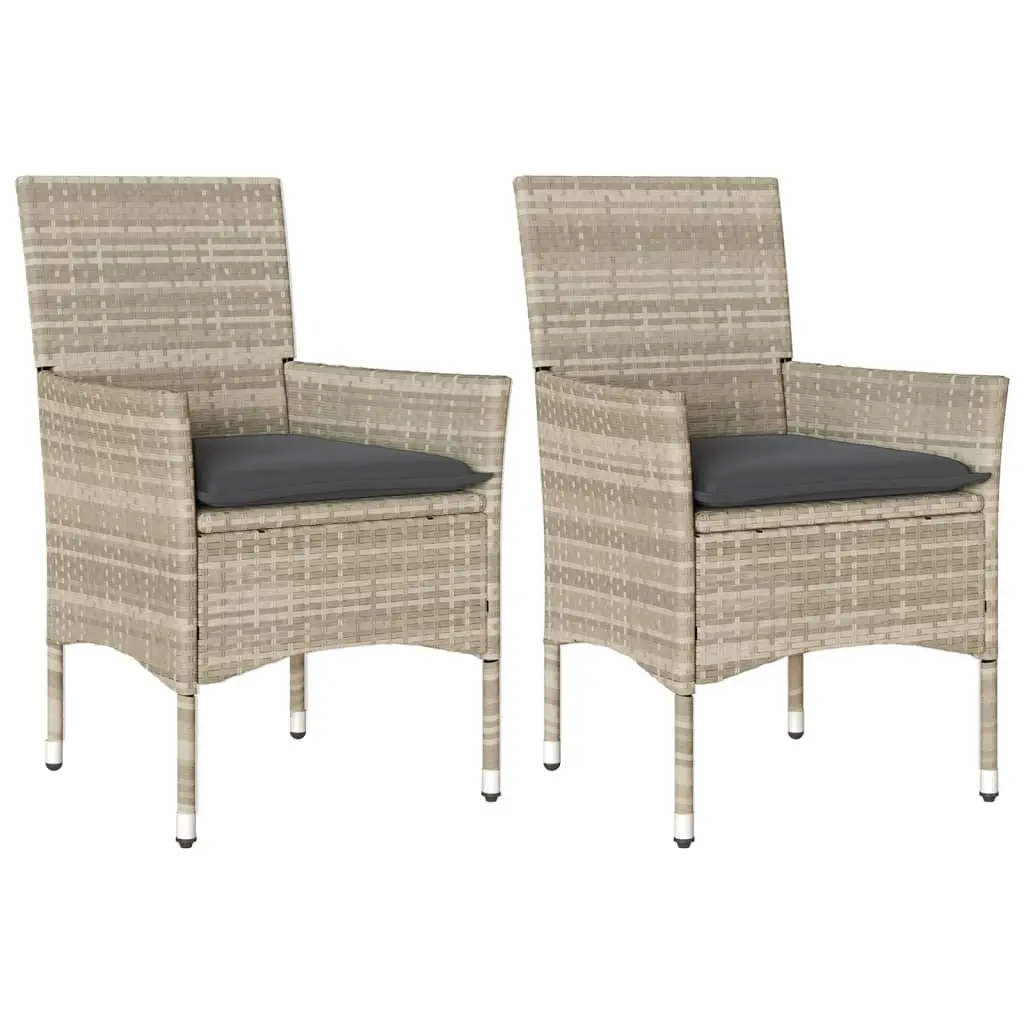 Outdoor Garden Chairs for Patio Grey 2 Piece