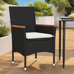 Specifications of 2 pcs Black Garden Chairs with Cushions
