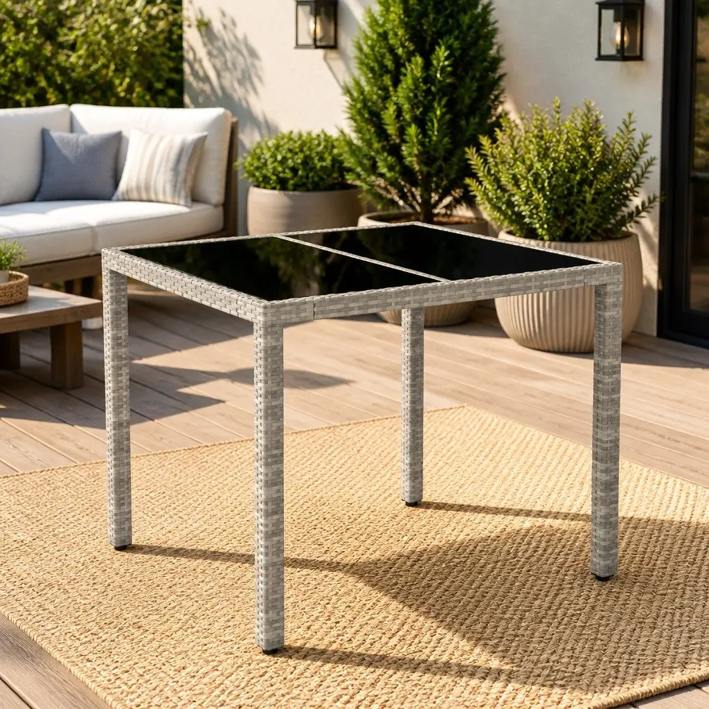 Garden Table Outdoor Use Grey 90x90x75 cm