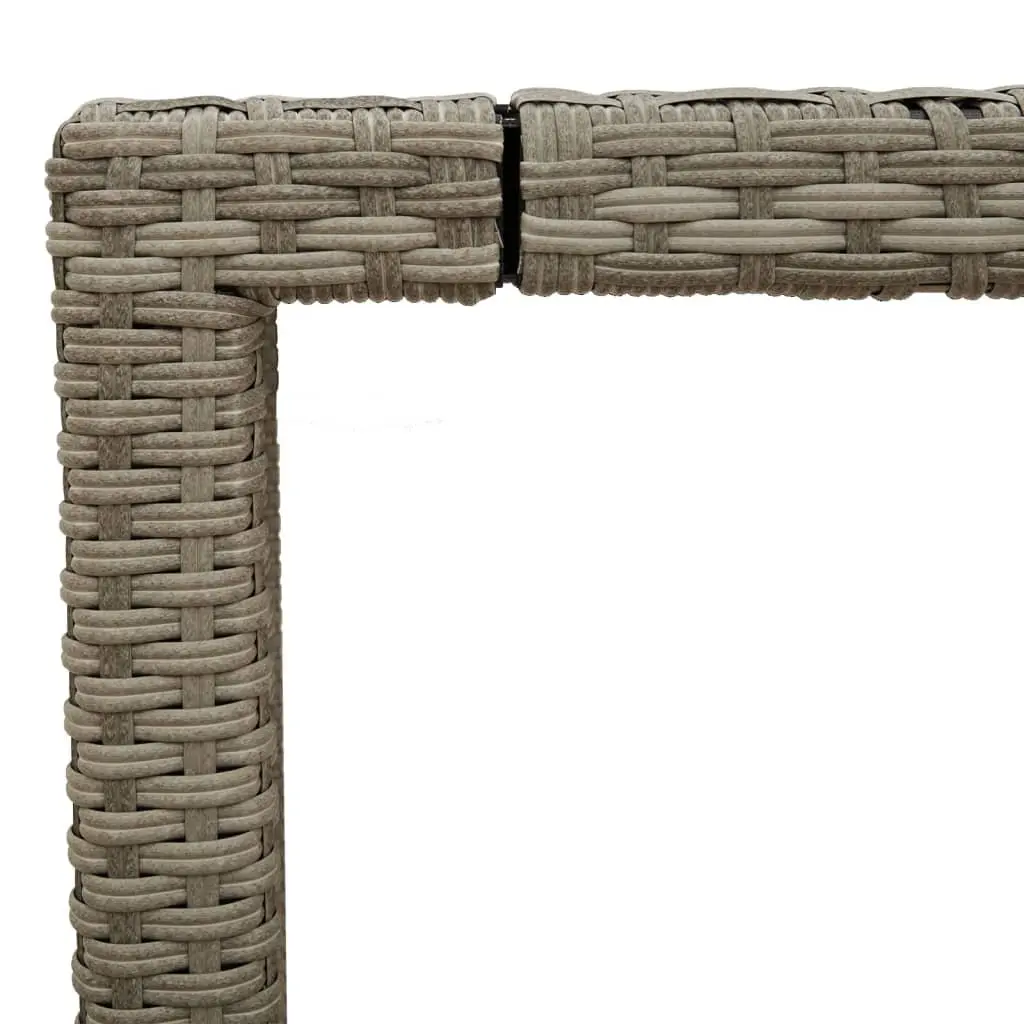 Garden Table for Outdoor Patio 150 x 90 x 75 cm Grey Tempered Glass Top Poly Rattan Frame