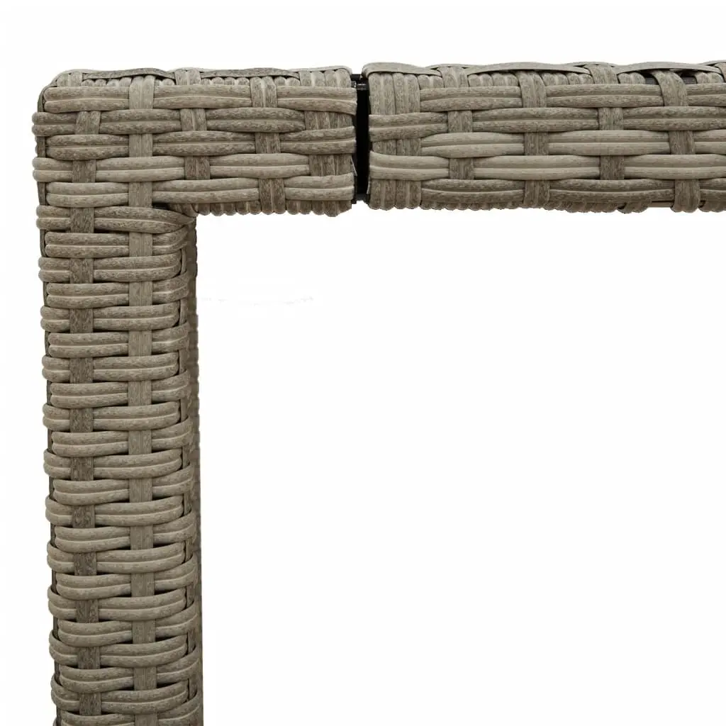 Garden Dining Table Outdoor Use Grey Poly Rattan Glass Top 190x90x75cm