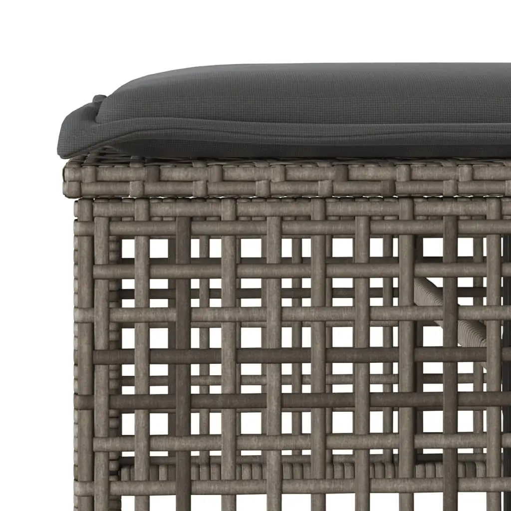 4 Piece Outdoor Garden Sofa Set for Patio Grey Poly Rattan with Glass Table
