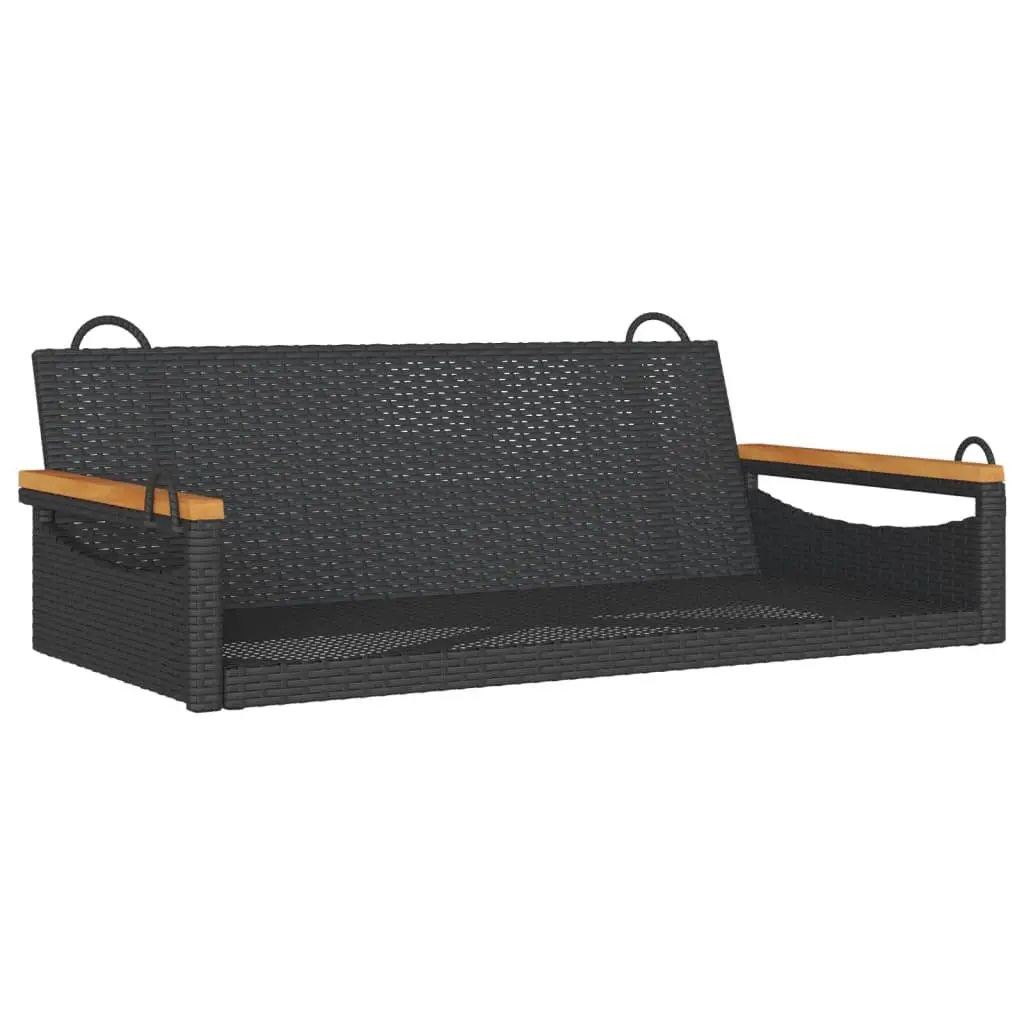 Outdoor Swing Bench Black Garden 109 x 62 x 40 cm