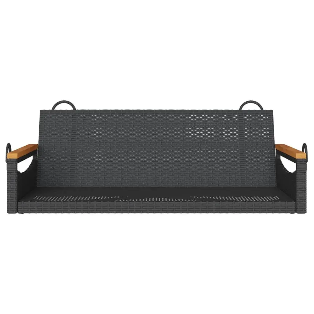 Outdoor Swing Bench Black Garden 109 x 62 x 40 cm