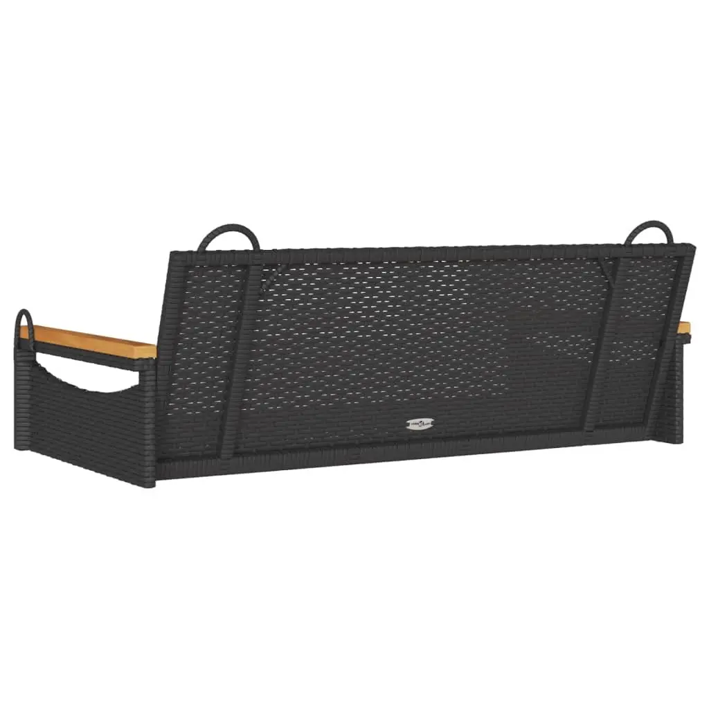 Outdoor Swing Bench Black Garden 109 x 62 x 40 cm
