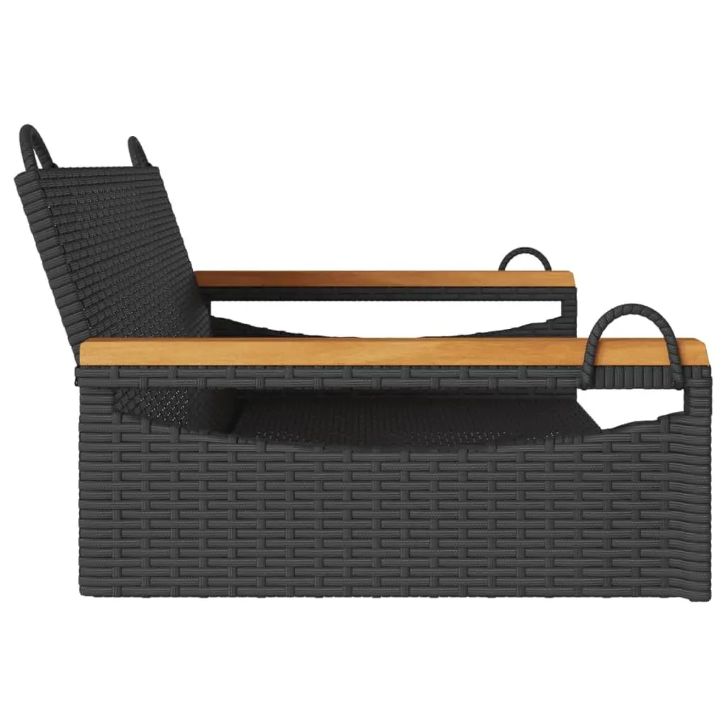 Outdoor Swing Bench Black Garden 109 x 62 x 40 cm