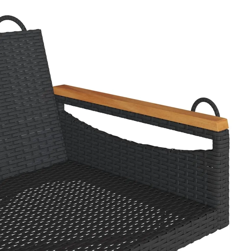Outdoor Swing Bench Black Garden 109 x 62 x 40 cm