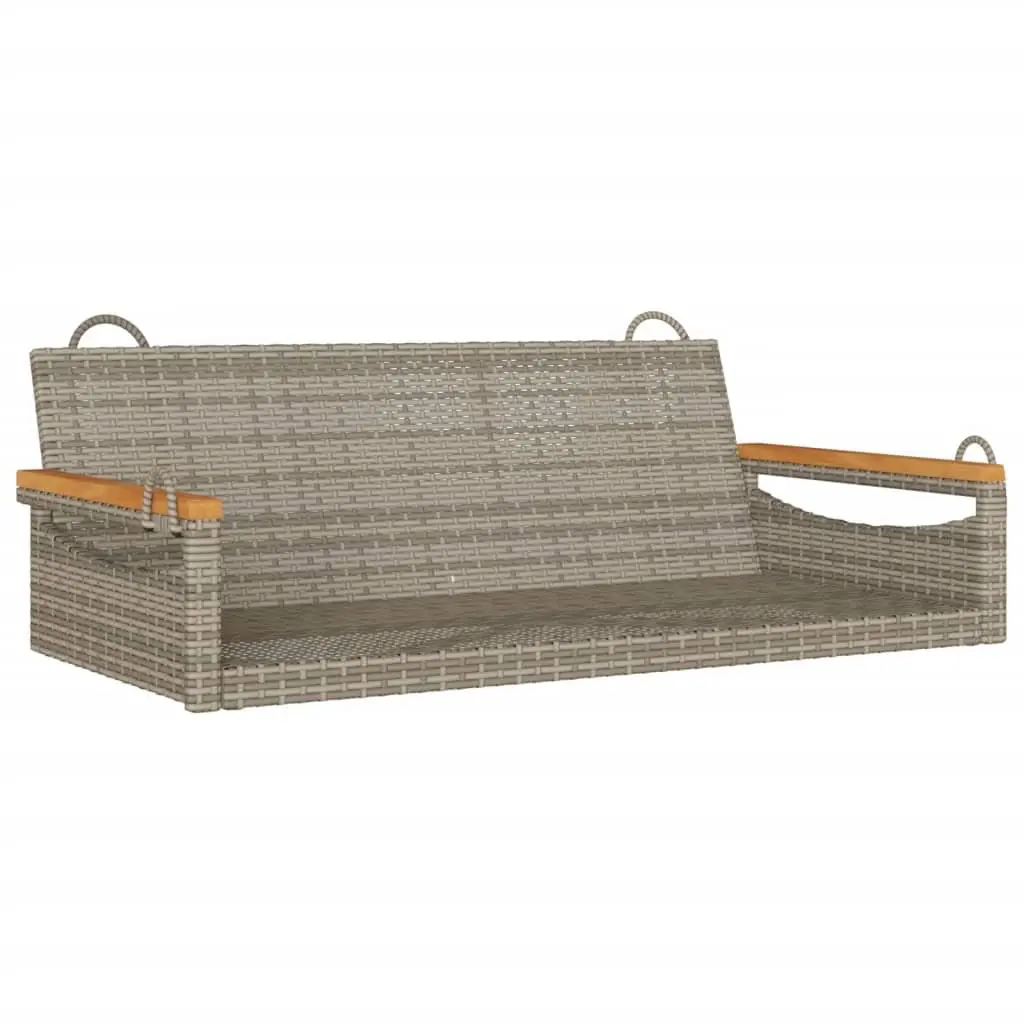 Outdoor Swing Bench Grey Poly Rattan Garden 109x62x40 cm