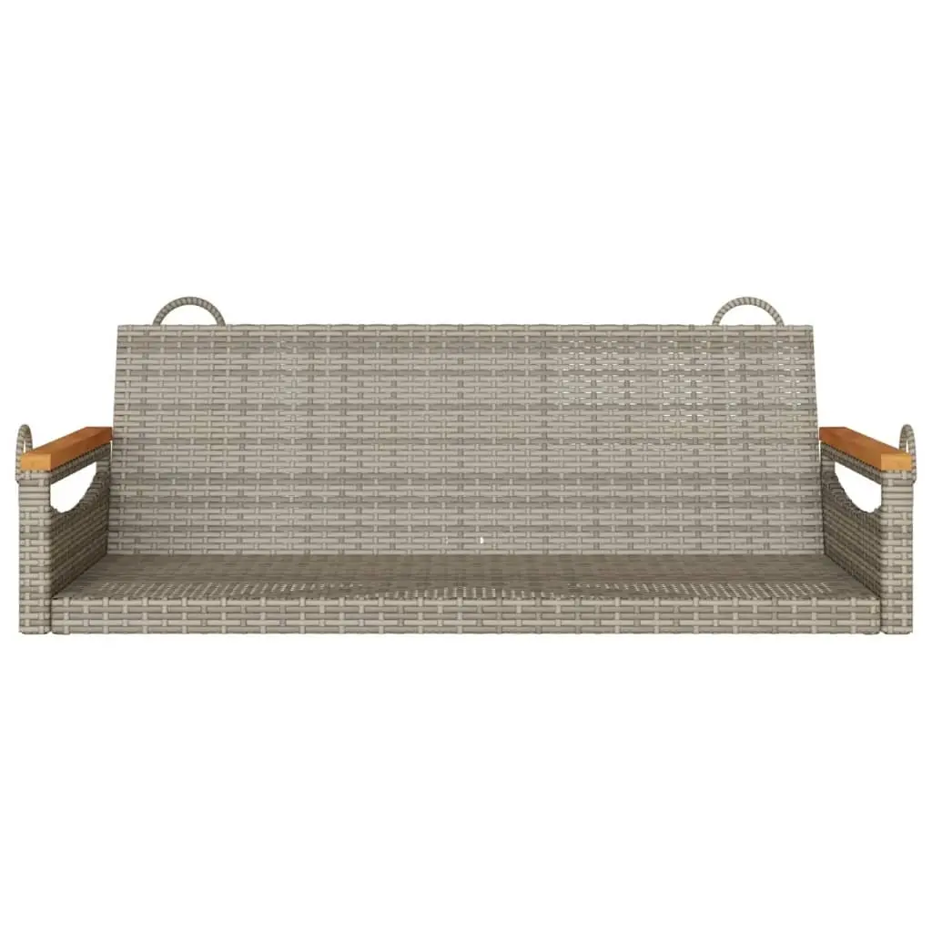 Outdoor Swing Bench Grey Poly Rattan Garden 109x62x40 cm