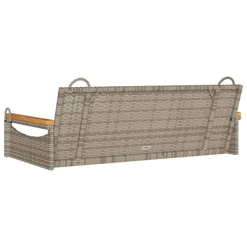 Outdoor Swing Bench Grey Poly Rattan Garden 109x62x40 cm