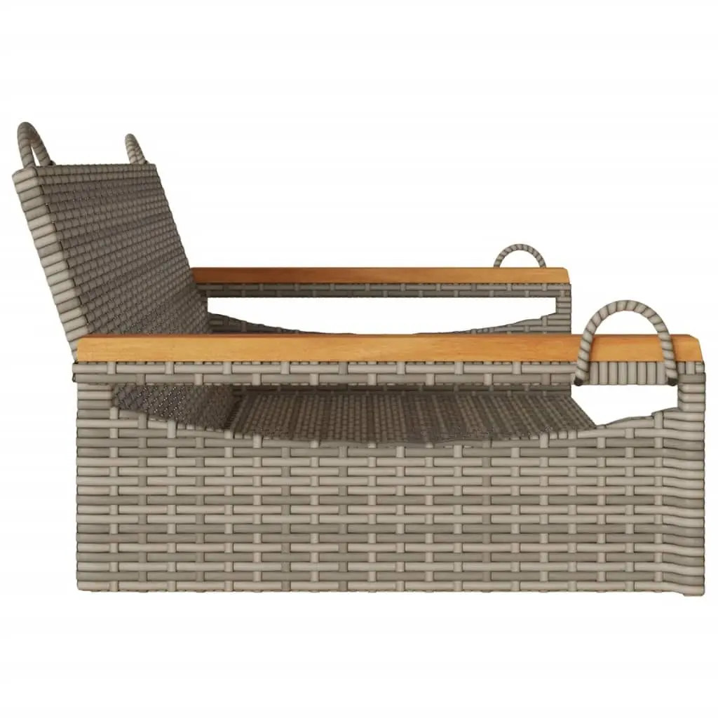 Outdoor Swing Bench Grey Poly Rattan Garden 109x62x40 cm