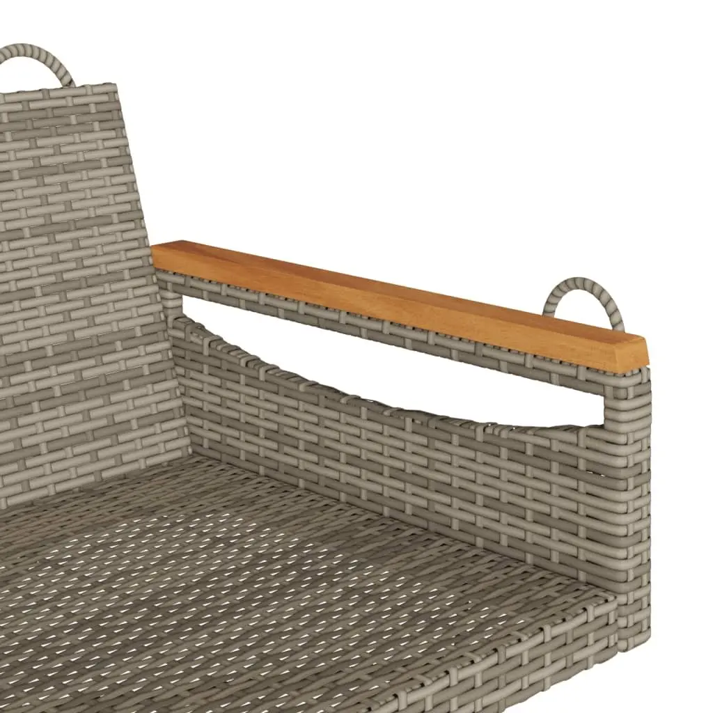 Outdoor Swing Bench Grey Poly Rattan Garden 109x62x40 cm