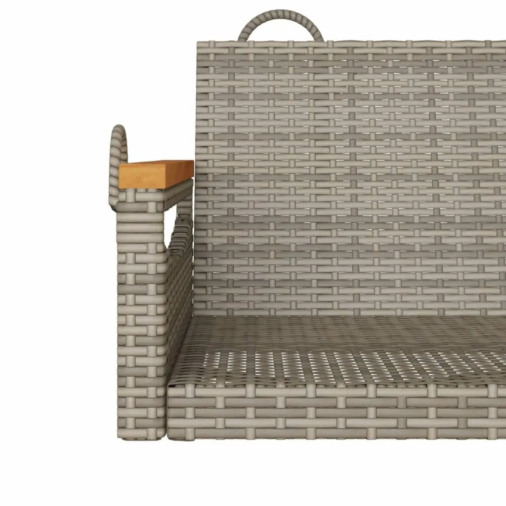 Outdoor Swing Bench Grey Poly Rattan Garden 109x62x40 cm