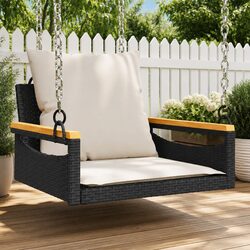 Specifications of the Black Poly Rattan Swing Bench