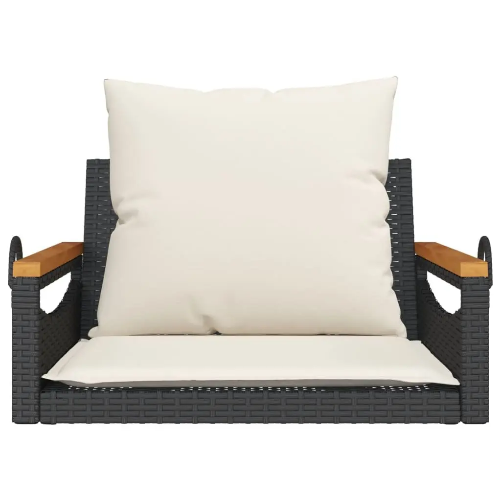 Black Poly Rattan Swing Bench