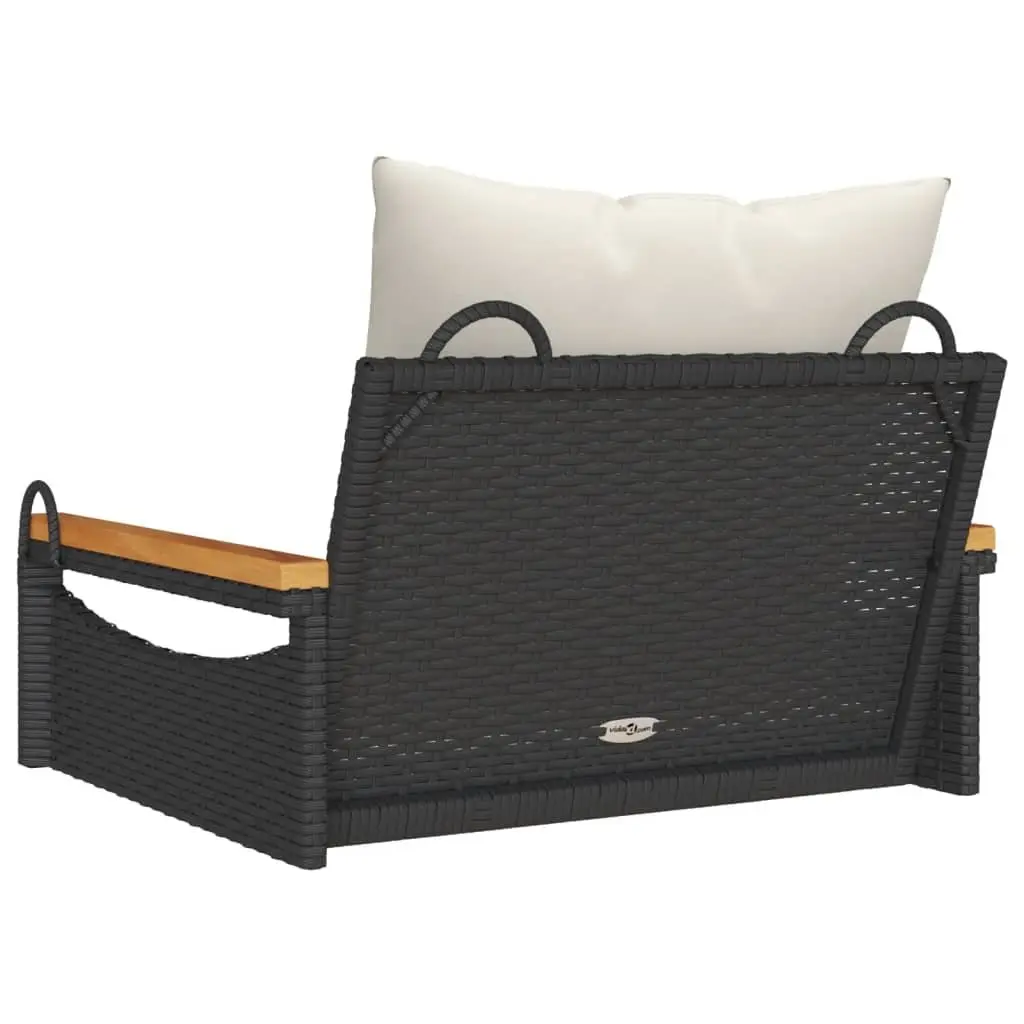 Black Poly Rattan Swing Bench